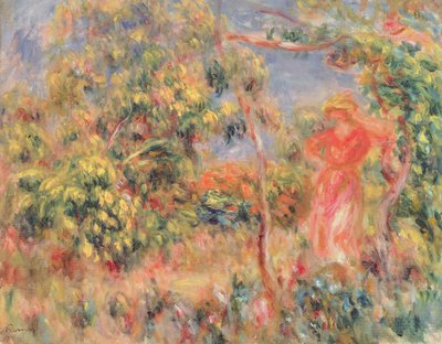 Figuur in een tuin, 1917 door Pierre Auguste Renoir